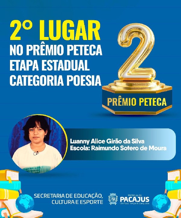 Estudante da rede municipal é destaque na etapa estadual do Prêmio Peteca